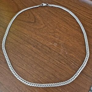 Stunning Sterling Silver Herringbone Chain Necklace - 20 Inches